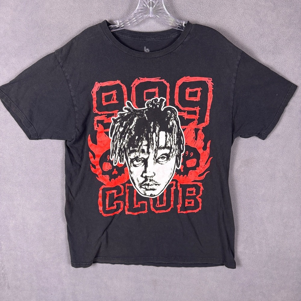 Juice WRLD 999 Club Shirt Mens Large Black Graphic Tee Rap Music Hip Hop RIP